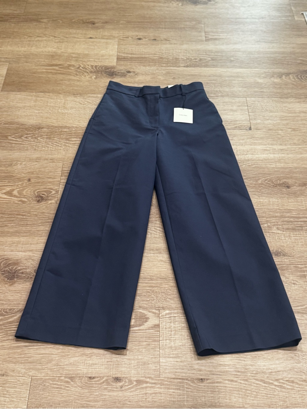 Calvin Klein Nwt Wide Leg Dress Pants Navy Blue Trousers Size 6